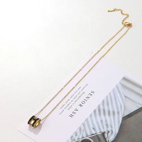Miniatura 3 de Collar H para mujeres y niñas, chapado en oro de 18 quilates, diseño clásico de letra, lindo collar de moda, colgante, joyería de regalo para mujeres
