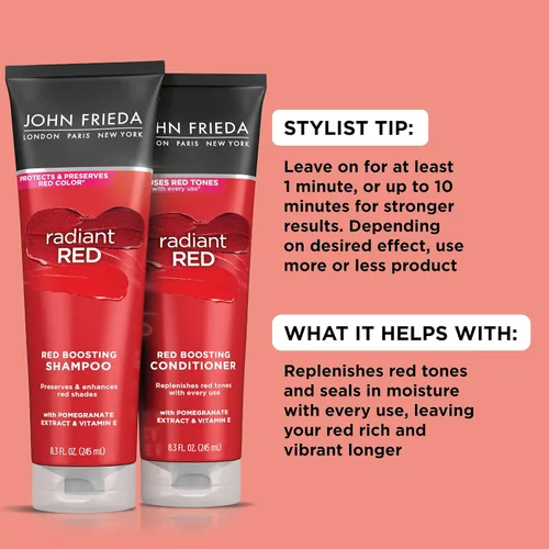 Miniatura 3 de John Frieda Radiant Red, Acondicionador para Elevar el Color Rojo, Hidrata y Realza los Tonos Rojos con Extracto de Granada y Vitamina E