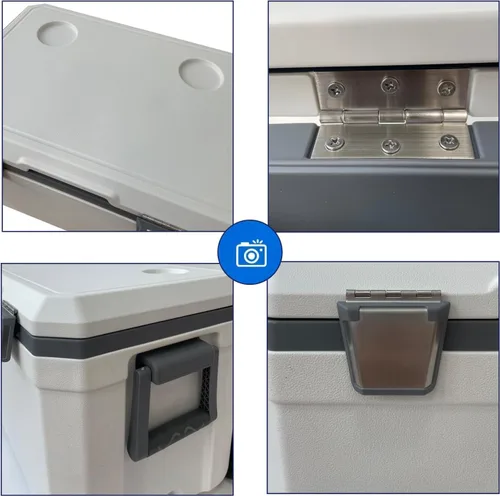 Miniatura 3 de Enfriador de camping de 48 cuartos de galón, caja de refrigeración portátil, adecuado para barbacoas, camping, picnics y otras actividades al aire
