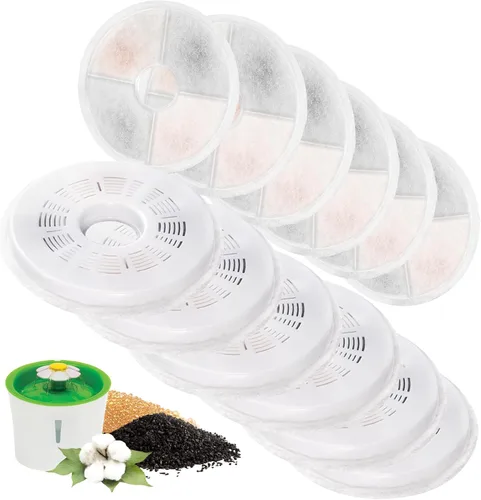 Miniatura 9 de Paquete de 6 filtros de repuesto para fuente de agua para gatos, para dispensador de agua de flores de 3 L, filtro automático para fuente