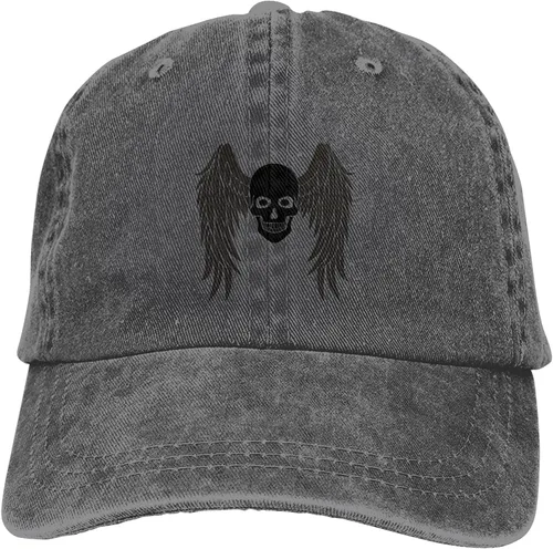 Miniatura 9 de Cowboy Hat Trendy Hats for Man and Women Djustable Four Season Outdoor Baseball Cap of Hell Skull with Angel Deep Heather