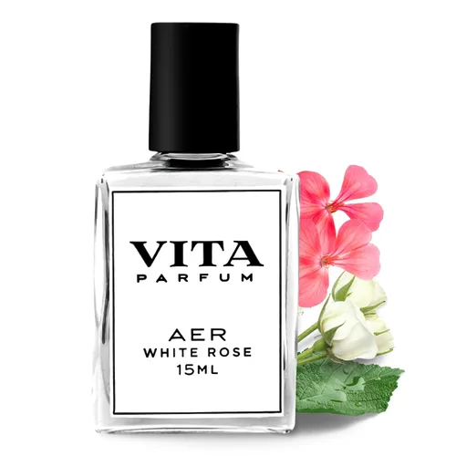 Vita Parfum Aceite de perfume de rosa, de larga duración, fragancia de rosa blanca vibrante mezclada con manzana, geranio y nota de almizcle con
