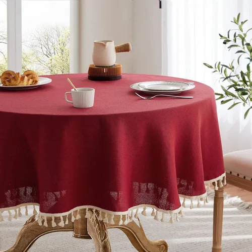Miniatura 43 de Mantel de lino para mesa cuadrada, 52 x 52 pulgadas, color negro, mantel negro estilo granja, manteles de arpillera resistentes al agua para mesa