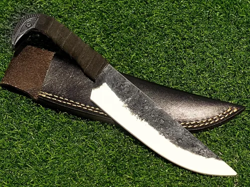 Miniatura 2 de Poshland - Cuchillo nórdico Viking de Odin Raven de 10.3 pulgadas - Hoja de acero al carbono forjada a mano de 6.5 pulgadas, empuñadura de cabeza