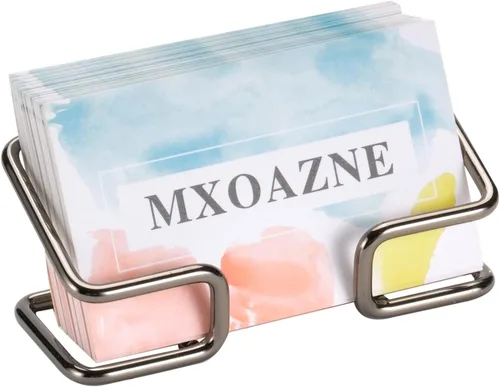 Miniatura 10 de Tarjetero para escritorio, pantalla de metal para tarjetas de presentación, pantalla moderna para tarjetas de presentación de negocios, soporte