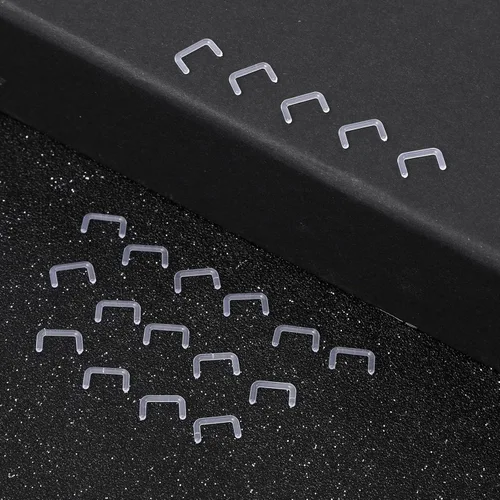 Miniatura 5 de Yolev 20 piezas de 0.63 onzas (0.56 oz), retenedores de piercing de tabique de acrílico en forma de U, flexibles y transparentes, retenedores
