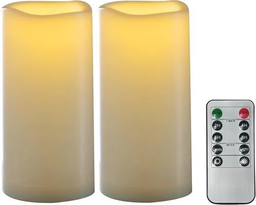 Miniatura 17 de CANDLE CHOICE Velas LED sin flama, impermeables, de pilas, para exteriores, con control remoto y temporizador, luz blanca parpadeante de resina