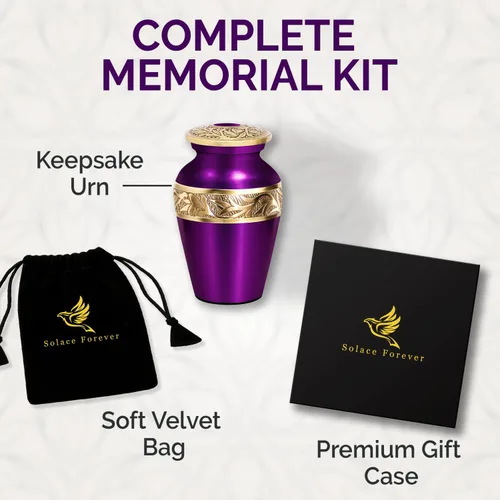 Miniatura 3 de Solace Forever Urna pequeña para cenizas humanas - Urna de recuerdo de mariposa para mujer - Mini urna conmemorativa hecha a mano con bolsa