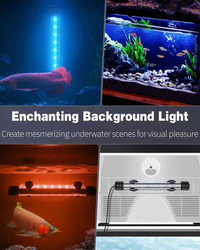 Miniatura 7 de Pawfly Luz LED para Acuario de 1.8 W, Luz Submersible de 7.5 Pulgadas Bajo el Agua para Tanque de Peces con Temporizador de Encendido/Apagado