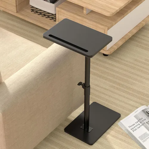 Miniatura 6 de YUHFERA Mesa de Bandeja Giratoria de 360° para Brazo de Sofá - Mesa Auxiliar Ajustable en Altura para Cama o Silla con Ranuras para Teléfono