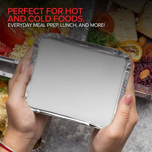 Miniatura 7 de Stock Your Home Utensilios de cocina desechables de aluminio de 1 libra con tapas (paquete de 25) – Sartenes de aluminio con tapas de cartón