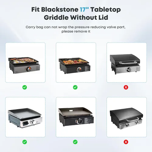Miniatura 4 de Bolsa de transporte Stanbroil para parrilla de mesa Blackstone de 17 pulgadas sin capucha metálica, negra