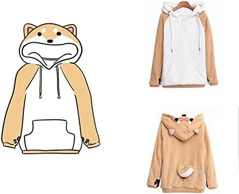 Miniatura 2 de Coriresha - Sudadera con capucha para niños estilo perro con orejas de perro en 3D y cola de perro manga larga