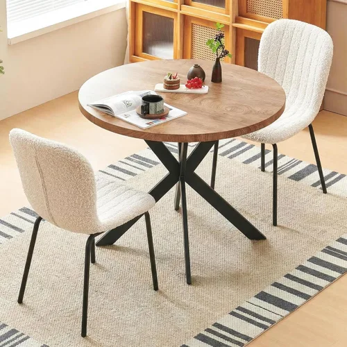 Miniatura 39 de Juego de Mesa de Comedor Redonda de 37 Pulgadas para 4, Moderno Juego de Café de Cocina de Círculo Pequeño para Apartamento, Sala de Estar, Oficina