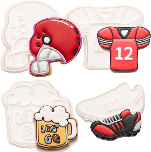 Miniatura 23 de Cortadores de galletas de helado con sello 3D PLA para decoración de pasteles de cocina, carrito, formas de paletas para niños, 3.5 pulgadas, sellos