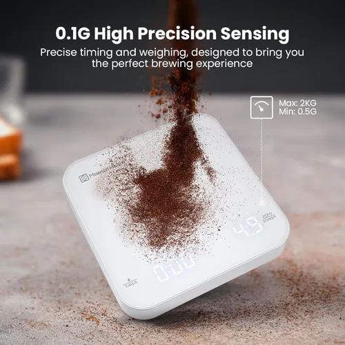 Miniatura 4 de Maestri House Mini báscula de café con temporizador, báscula de espresso recargable USB-C, báscula precisa de 2kg/0.1g para espresso y café por
