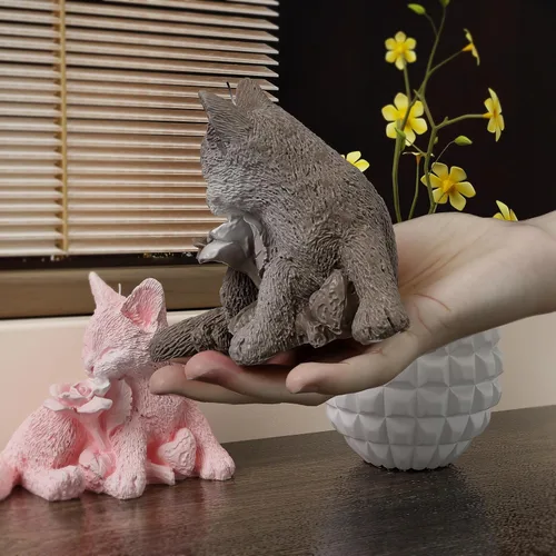 Miniatura 5 de Moldes de resina para hacer jabón de gato rosa animal moldes de fundición de arcilla de silicona para decoración del hogar 3D molde de arcilla Rosa