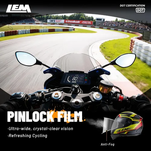 Miniatura 6 de LEM Cascos de motocicleta de cara completa, cascos para hombres, con certificado DOT, PINLOCK y DVS de doble visión, casco de motocicleta de calle