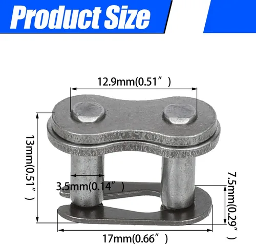 Miniatura 4 de YOXUFA #35 Enlace Conector Maestro de Cadena de Rodillos para Coleman CT100U CC100X Baja Doodle Bug DB30 Motovox MBX10 MBX11 Monster Moto Mega Moto