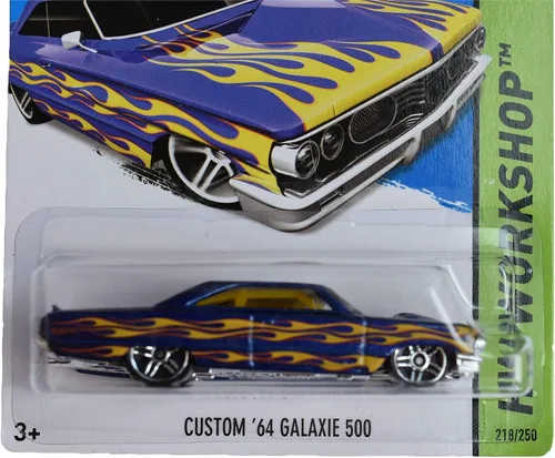Miniatura 2 de Hot Wheels Taller Custom '64 Galaxie 500 218/250, Azul con Llamas