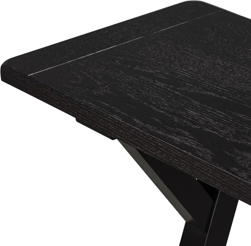 Miniatura 8 de Mid-Century - Juego de comedor de 5 piezas, altura de mostrador, mesa consola de madera con patas de caballete y 4 taburetes para lugares pequeños