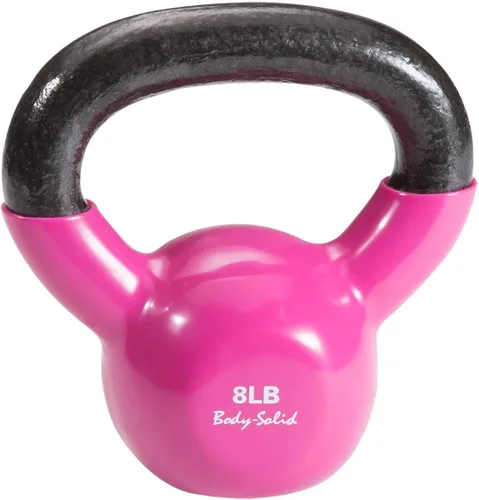 Miniatura 6 de Body-Solid Pesas rusas recubiertas de vinilo con asas de agarre de hervidor, pesas rusas perfectas para entrenamiento con pesas y equipos