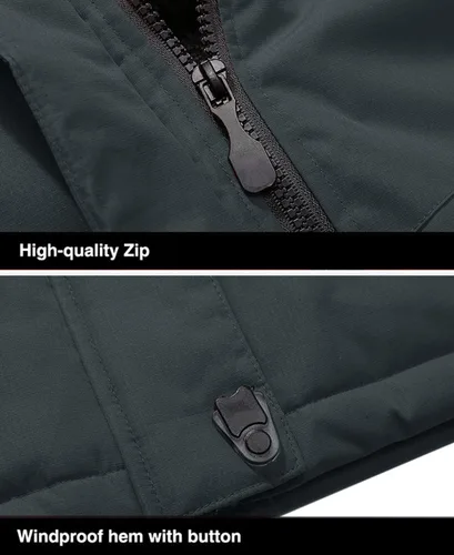 Miniatura 7 de MAGCOMSEN - Chaqueta de invierno para hombre, impermeable, abrigada, con forro polar y múltiples bolsillos