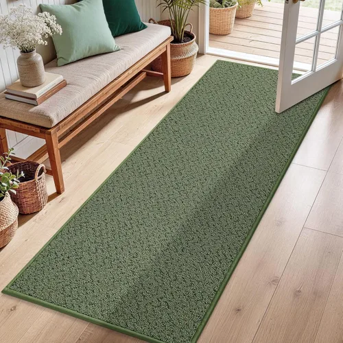 Miniatura 12 de COSY HOMEER Alfombra de pasillo de 2 pies 7 x 10 pies, antideslizante, lavable, absorbente, resistente a las manchas, alfombra para pasillo, entrada
