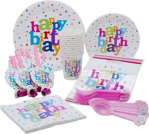 Miniatura 11 de Paquete de fiesta temática de sirena, platos de papel desechables, vasos, servilletas, tenedores, cucharas, bolsas de regalo y sopladores de fiesta