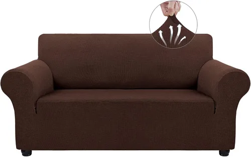 Miniatura 23 de Asnomy Fundas de sofá para sofá de 2 cojines, fundas elásticas para sofá biplaza, protector de mascotas, fundas de muebles para perros y gatos, tela