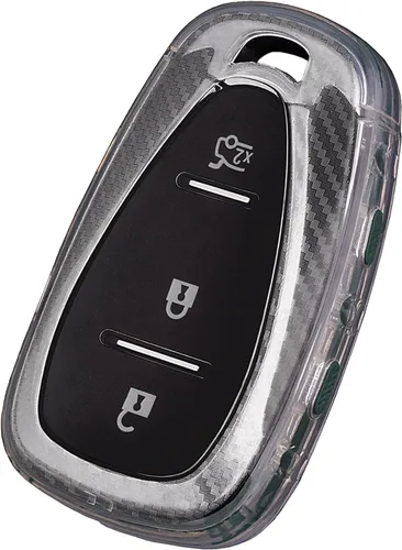 Funda para llavero de TPU compatible con Chevy Blazer Camaro Cruze Equinox Malibu Sonic Traverse TRAX textura de fibra de carbono transparente 3, 4,