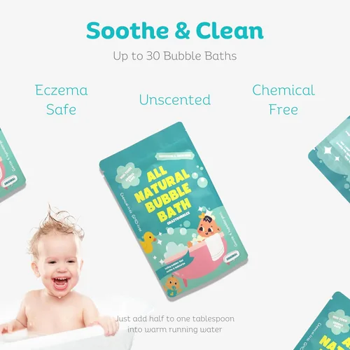 Miniatura 3 de Baño de burbujas natural para niños y bebés, baño de burbujas hipoalergénico para niños con piel sensible, artículos esenciales suaves para bebés