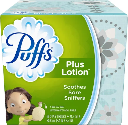 Miniatura 10 de Puffs Plus Lotion - Pañuelos faciales, cubo, 6 cajas (56 unidades cada una)