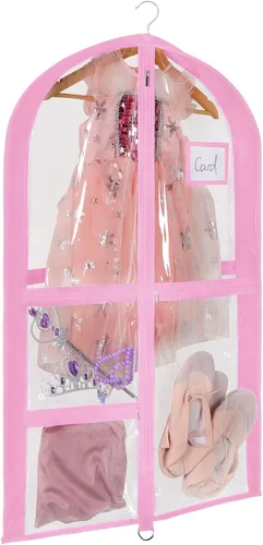 Miniatura 18 de Univivi Bolsas de PVC transparente para disfraz de baile, bolsa de ropa de 35 pulgadas para competiciones de baile, con 3 bolsillos separados