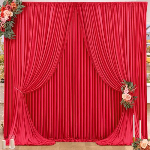 Miniatura 65 de Cortinas de fondo azul bebé de 8 x 10 pies para bodas, cortinas de fondo de poliéster sin arrugas, para baby shower, fiestas de cumpleaños