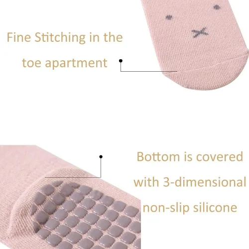 Miniatura 4 de SUITBOY Baby Girls Socks Toddlers Ruffle Socks Frilly Socks for Toddler Girls Baby Nonslip Cotton Socks with Grips