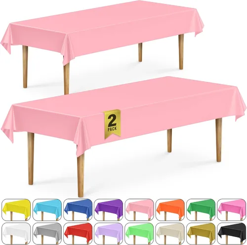 Miniatura 74 de DecorRack 2 Manteles rectangulares de plástico libres de BPA, 54 x 108 pulgadas, mantel de mesa para comedor, mantel rectangular para fiestas