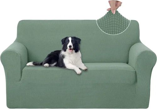 Miniatura 44 de U-NICE HOME Funda elástica para sofá, lavable, protector de muebles para sofá de 3 cojines, apta para mascotas (sofá, gris)