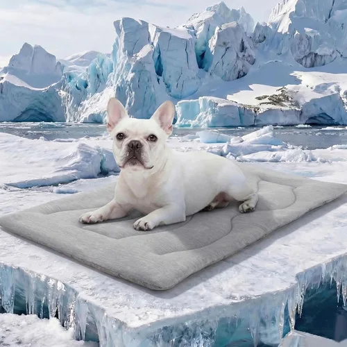 Miniatura 13 de ASENKU Tapete refrescante para perros, portátil y duradero, absorción física del calor, cama refrescante antideslizante y transpirable de verano Azul