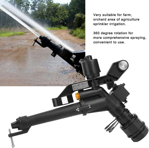 Miniatura 5 de Aspersor de riego, brazo oscilante de 360° y aspersor de césped de impacto, rosca hembra ajustable DN25 de 1.5 pulgadas, para granja, jardín, riego
