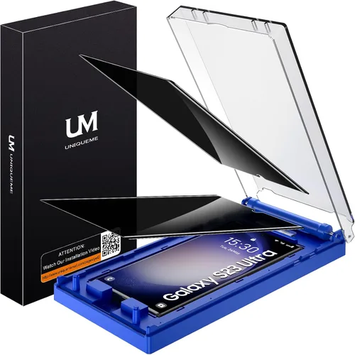 UniqueMe Paquete de 2 protectores de pantalla de privacidad para Samsung Galaxy S23 Ultra, kit sin polvo, posicionamiento automático, sin burbujas,