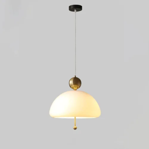 Miniatura 7 de Luces colgantes de metal con cúpula nórdica, moderna lámpara colgante de vidrio de leche, cable ajustable E14/E12 para cocina, isla de comedor, sala