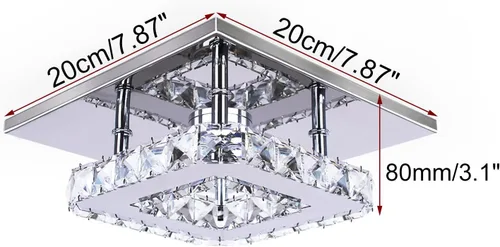Miniatura 2 de Pequeña Lámpara de Araña LED de Cristal, Instalación Semiempotrada, Lámpara de Techo Moderna de Cristal para Dormitorios, Comedores, Pasillos