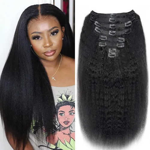 Miniatura 82 de Extensiones de cabello con clip de 12 pulgadas, rizado birmano, negro natural, extensiones de cabello con clip rizado birmano, cabello humano real