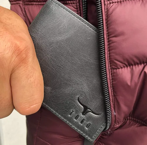 Miniatura 7 de TORO - Cartera de piel con bloqueo RFID para hombre, Antracita, Cartera Rfid