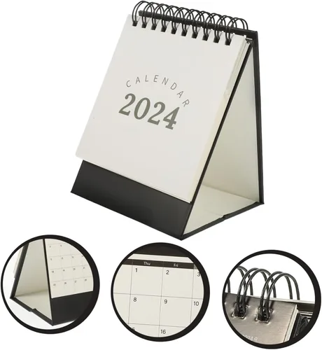 Miniatura 4 de TEHAUX Cuaderno de notas 2024, bloc de notas, decoración de escritorio, calendario pequeño, suministros para el hogar, uso diario, calendario