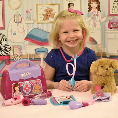 Miniatura 6 de Sophia's Yeso y Muletas para Muñecas Juego de Accesorios de 4 Piezas con Muletas de Axila de Juguete, Yeso de Brazo, Yeso de Pierna, y Vendaje