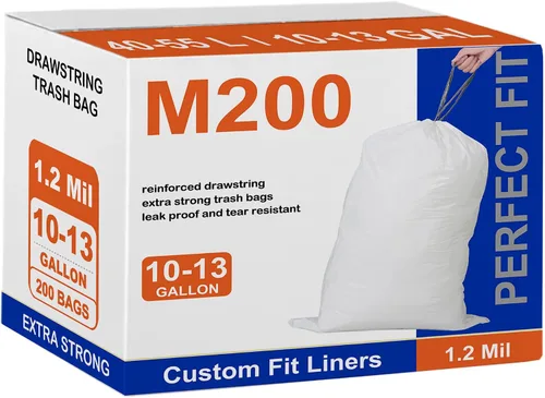 Miniatura 12 de 200 unidades para Code G Azul y Blanco Compatible con SimpIehuman Code G 8-9 galones 1.2 mil de grosor resistente con cordón reforzado, resistente a