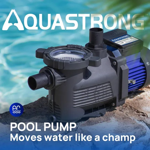 Miniatura 2 de AQUASTRONG - Bomba de piscina sobre el suelo de 1 HP, de una sola velocidad, adaptador de 1.25 pulgadas y 1.5 pulgadas, 115 V, 4945 GPH, alto flujo