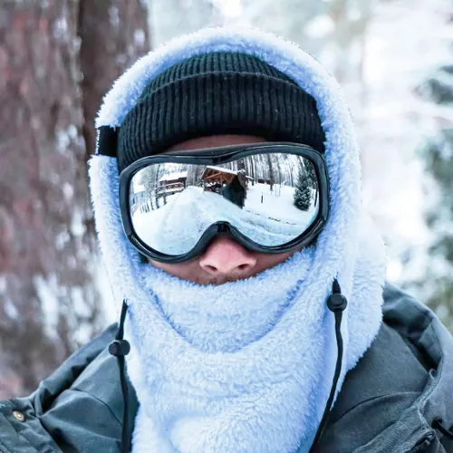 Miniatura 4 de Shy - Gorro de invierno resistente al viento, pasamontañas de terciopelo, máscara de esquí para hombres y mujeres